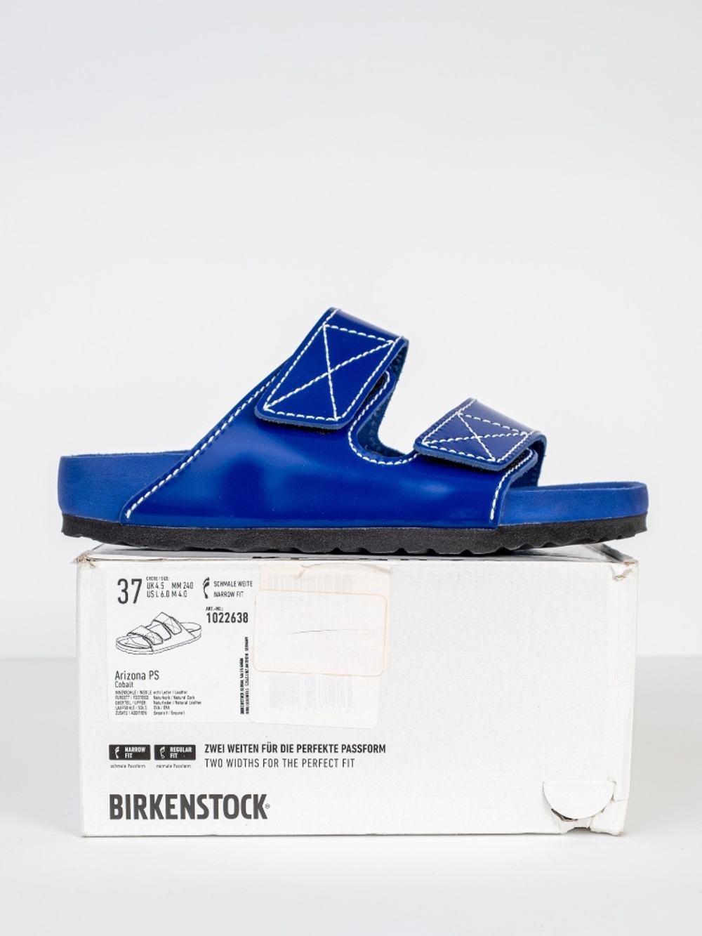 NWT Proenza Schouler x Birkenstock Arizona Slides in Cobalt Leather - Size 37 - Picture 6 of 12